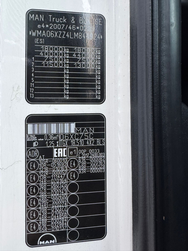MAN TGX 18.510 XLX / Euro 6D / LM VIN / Intarder / Night Klima