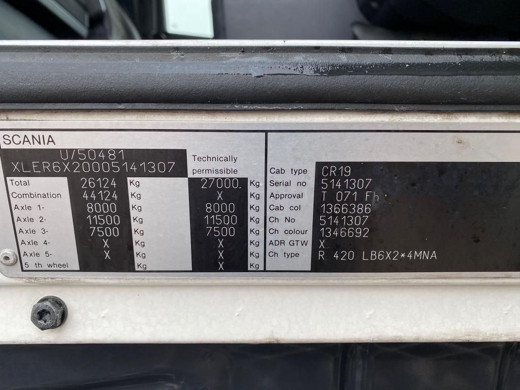 Scania R 420 / Retarder / 6X2 / ThermoKing TS 600 / TUV: 3-2024