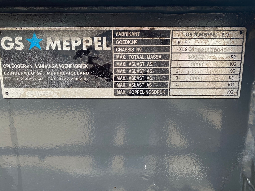 GS Meppel / AC-3000 / 3-Asser / Wide Spread / Lift Axle / TUV: 3-2022 / NL Trailer / 2 In Stock